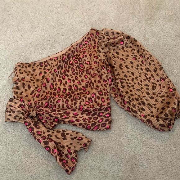 Express Leopard Print One Shoulder Tie - Picture 6 of 10